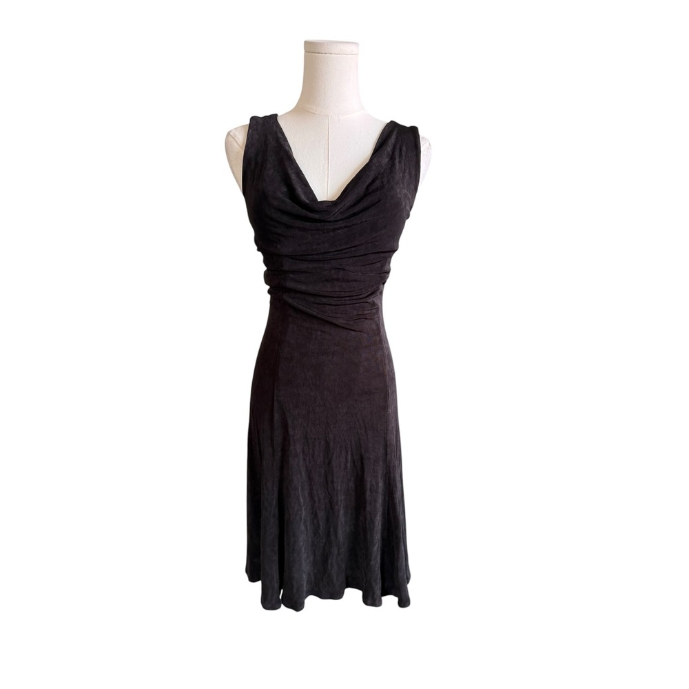 Chris McLaughlin Rabbit Rabbit Cowl Neck Gathered Sleeveless Dress Size 10